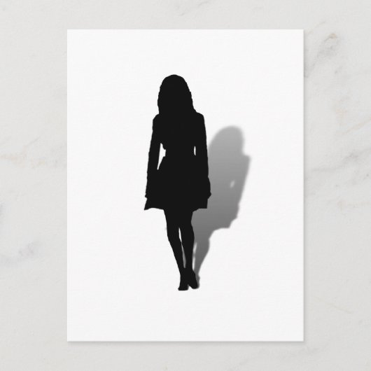 Silhouette einer Frau Postkarte (Vorderseite)
