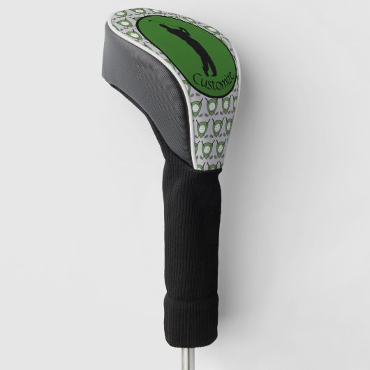 Silhouette einer Golfer-Golf-Kopfabdeckung Golf Headcover (angewinkelt)