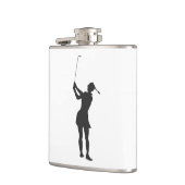 Silhouette einer Golfspielerin Flachmann (Links)