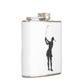 Silhouette einer Golfspielerin Flachmann (Rechts)