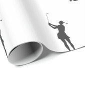 Silhouette einer Golfspielerin Geschenkpapier (Rolleneckpunkt)