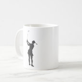 Silhouette einer Golfspielerin Kaffeetasse (Vorderseite Links)