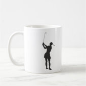 Silhouette einer Golfspielerin Kaffeetasse (Links)
