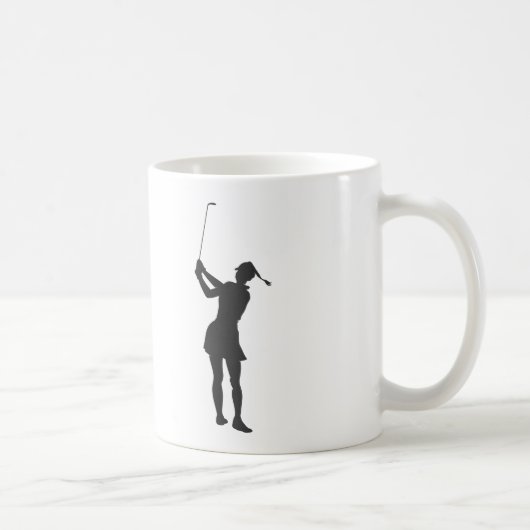 Silhouette einer Golfspielerin Kaffeetasse (Rechts)