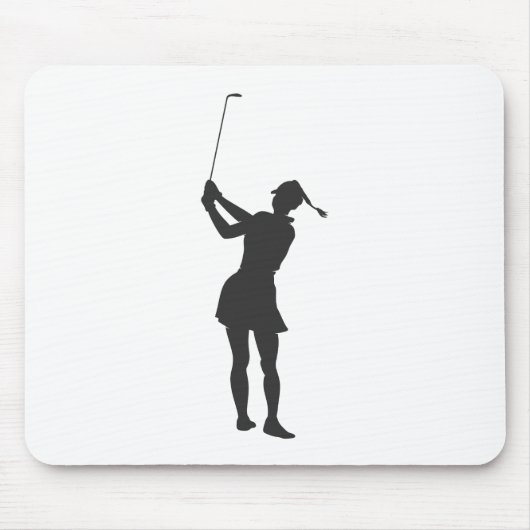 Silhouette einer Golfspielerin Mousepad (Vorne)
