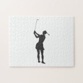 Silhouette einer Golfspielerin Puzzle (Horizontal)