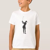Silhouette einer Golfspielerin T-Shirt (Vorderseite)
