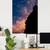 Silhouette einer Kirche bei Sonnenuntergang in Rom Poster (Heimbüro)