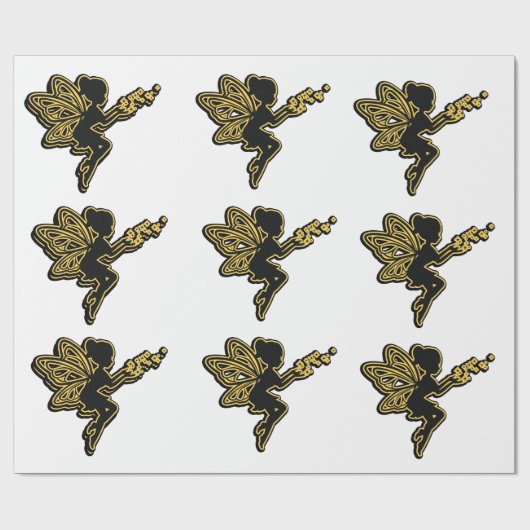 Silhouette einer Märchenverpackung Geschenkpapier (Flach)