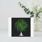 Silhouette einer Meditierenden oder einer Person Postkarte (Stehend Vorderseite)