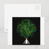 Silhouette einer Meditierenden oder einer Person Postkarte (Vorne/Hinten)