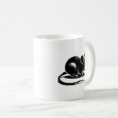 Silhouette einer neugierigen Ratte. Kaffeetasse (VorderseiteRechts)