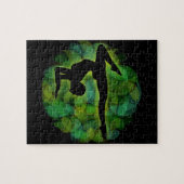 Silhouette einer Person, die Gymnastik oder Yoga Puzzle (Horizontal)