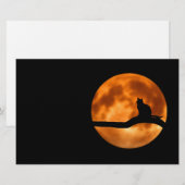 Silhouette einer schwarzen Katze in einem Baum Briefpapier (Vorne/Hinten)