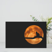 Silhouette einer schwarzen Katze in einem Baum Briefpapier (Stehend Vorderseite)