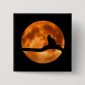 Silhouette einer schwarzen Katze in einem Baum Button (Vorderseite)