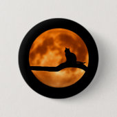 Silhouette einer schwarzen Katze in einem Baum Button (Vorderseite)