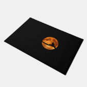 Silhouette einer schwarzen Katze in einem Baum Fußmatte (Schrägansicht)