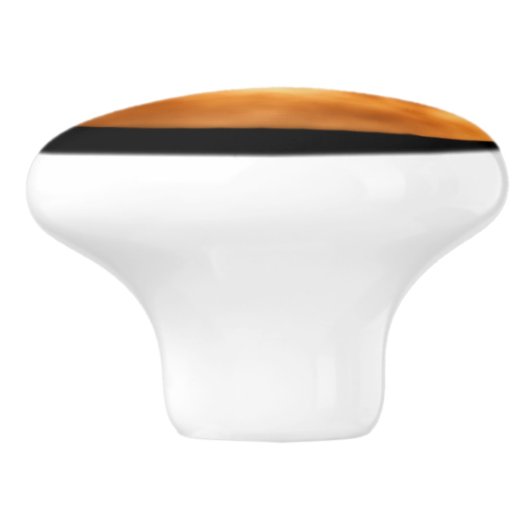 Silhouette einer schwarzen Katze in einem Baum Keramikknauf (Seitenansicht)