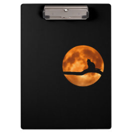 Silhouette einer schwarzen Katze in einem Baum Klemmbrett