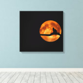 Silhouette einer schwarzen Katze in einem Baum Leinwanddruck (Insitu (Holzboden))