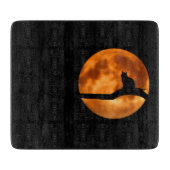 Silhouette einer schwarzen Katze in einem Baum Schneidebrett (Vorderseite)