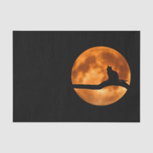 Silhouette einer schwarzen Katze in einem Baum Seidenpapier