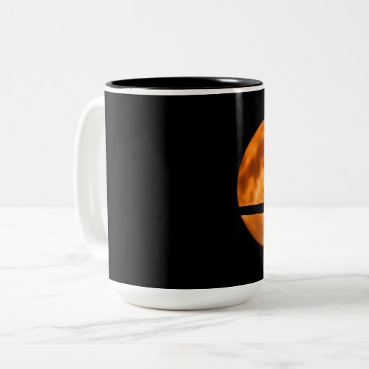 Silhouette einer schwarzen Katze in einem Baum Zweifarbige Tasse (Vorderseite Links)