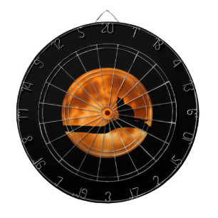 Silhouette einer Schwarzen Katze in einem Baumkron Dartscheibe