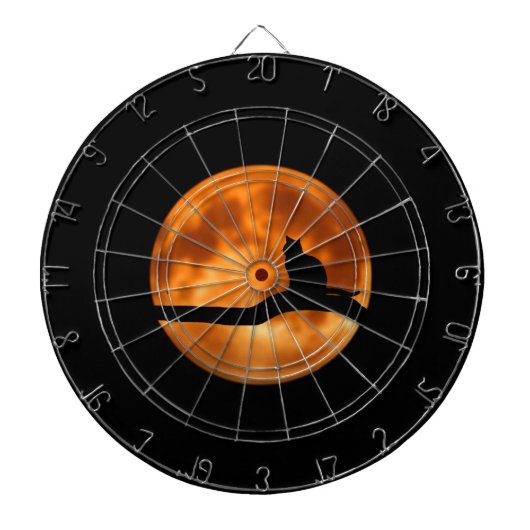 Silhouette einer Schwarzen Katze in einem Baumkron Dartscheibe (vorne)