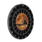 Silhouette einer Schwarzen Katze in einem Baumkron Dartscheibe (Vorderseite Links)