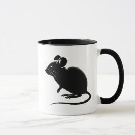 Silhouette einer schwarzen Ratte, modernes Design. Tasse