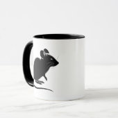Silhouette einer schwarzen Ratte, modernes Design. Tasse (Vorderseite Links)