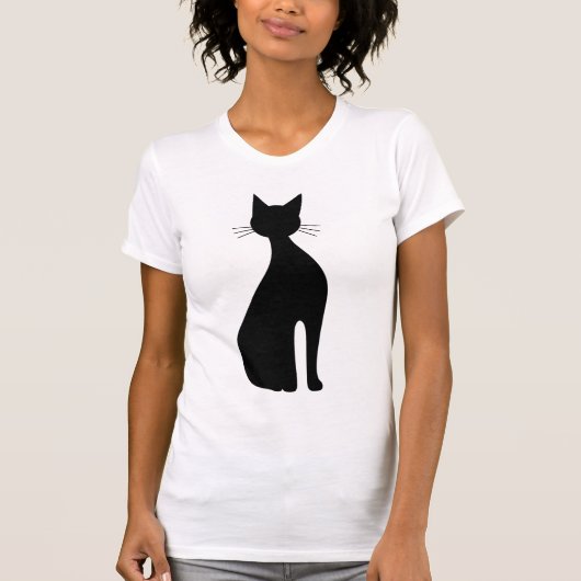 Silhouette einer Sitting Cat T-Shirt (Vorderseite)