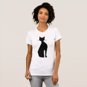 Silhouette einer Sitting Cat T-Shirt (Vorne ganz)