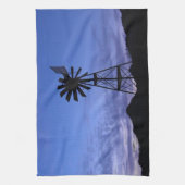 Silhouette einer Windmühle Geschirrtuch (Vertikal)