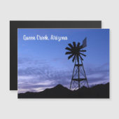 Silhouette einer Windmühle, Königin Creek Arizona Magnetkarte (Vorne/Hinten)