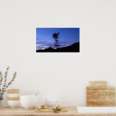 Silhouette einer Windmühle Poster (Küche)