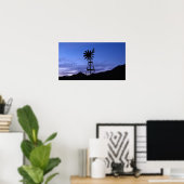 Silhouette einer Windmühle Poster (Heimbüro)