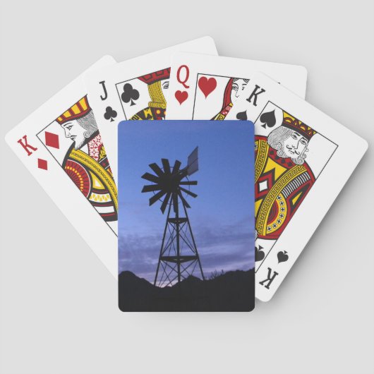 Silhouette einer Windmühle Spielkarten (Rückseite)