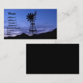 Silhouette einer Windmühle Visitenkarte (Vorne/Hinten)