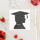 Silhouette eines Absolventen auf Weiß  Serviette (Beispiel)