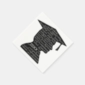 Silhouette eines Absolventen auf Weiß  Serviette (Ecke)