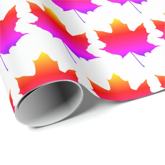 Silhouette eines Ahornblattes Geschenkpapier (Rolleneckpunkt)