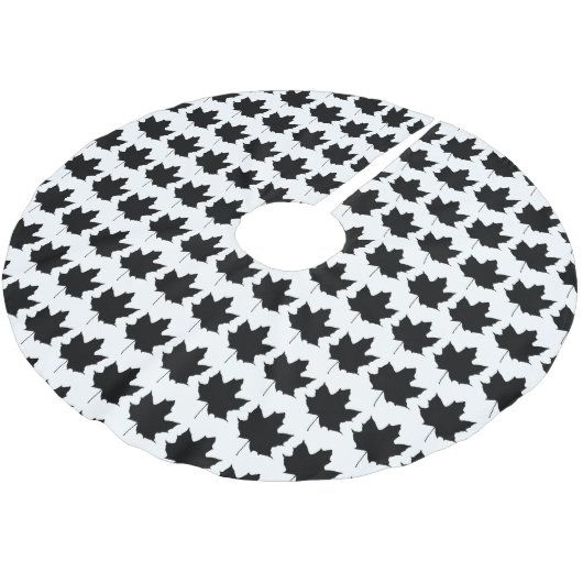 Silhouette eines Ahornblattes Polyester Weihnachtsbaumdecke (Schrägansicht)