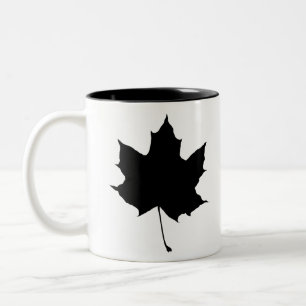 Silhouette eines Ahornblattes Zweifarbige Tasse