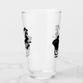 Silhouette eines Bogenschützen mit Wildtierwelt Glas (Links)