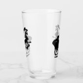 Silhouette eines Bogenschützen mit Wildtierwelt Glas (Rechts)