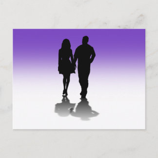 Silhouette eines Ehepaares Postkarte