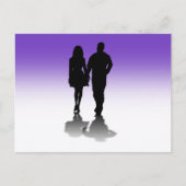 Silhouette eines Ehepaares Postkarte (Vorderseite)